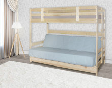 Двухъярусная кровать Массив 80х190 с диван-кроватью (блок Боннель), Боровичи мебель
